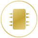 gold microchip icon symbolizing technology advancements digital innovation ten future possibilities