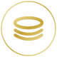 gold stack of three coins with a circular outline representing wealth and abundance